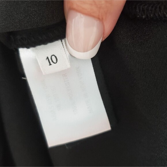 ARIAS Black Halter Neck Satin Cold Shoulder Midi Dress Size 10 - Picture 4 of 15